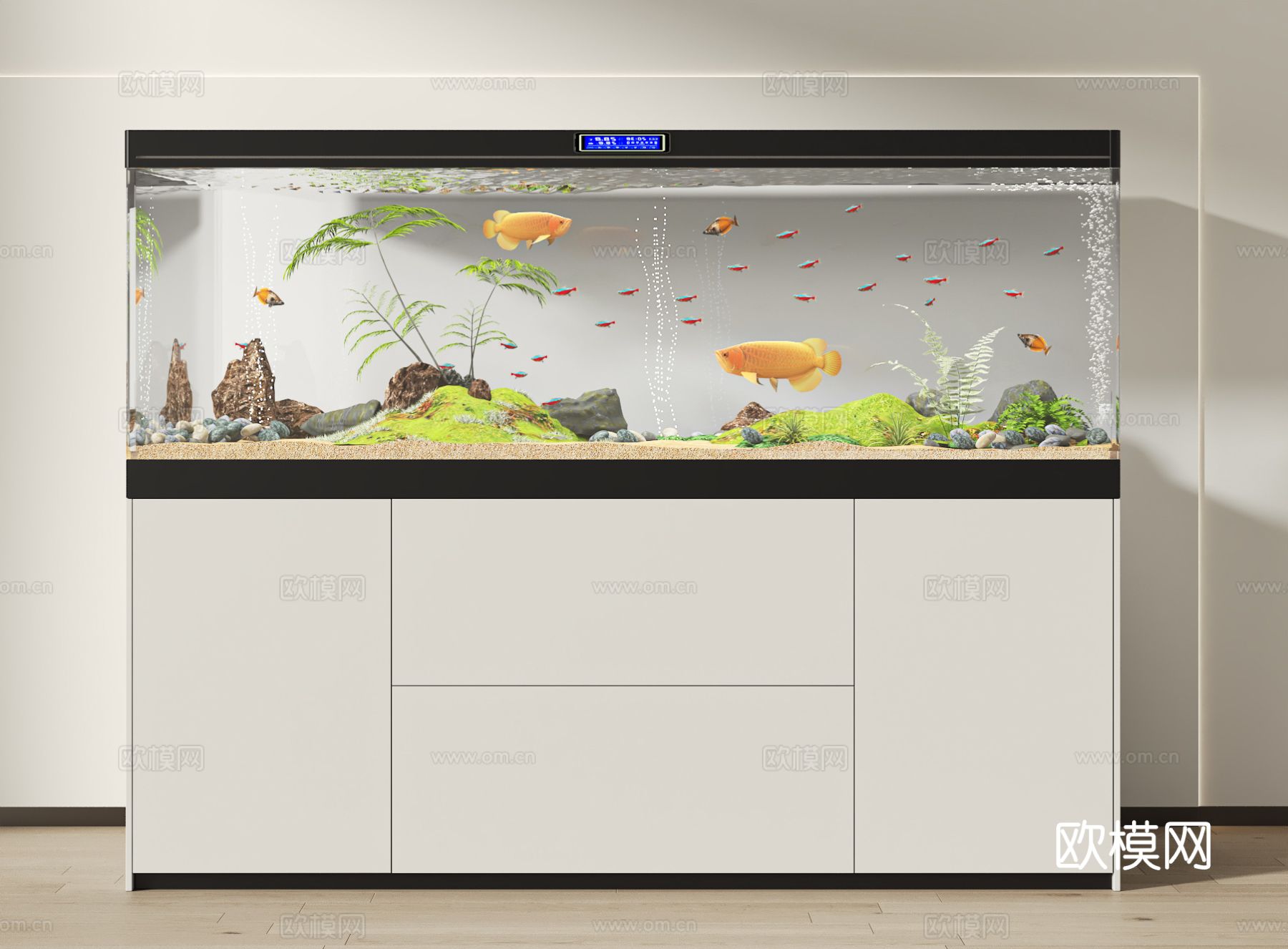鱼缸水族su模型下载（渲染图1）
