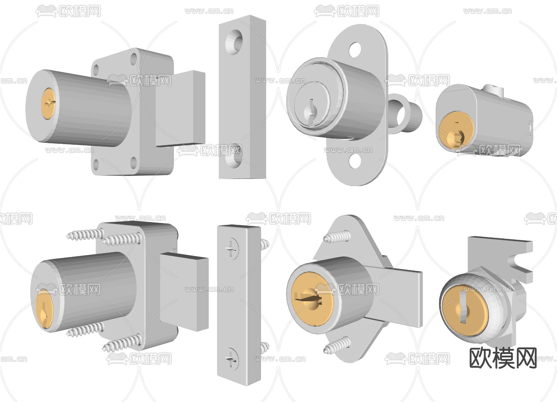 门锁 锁具 锁芯 抽屉锁su模型