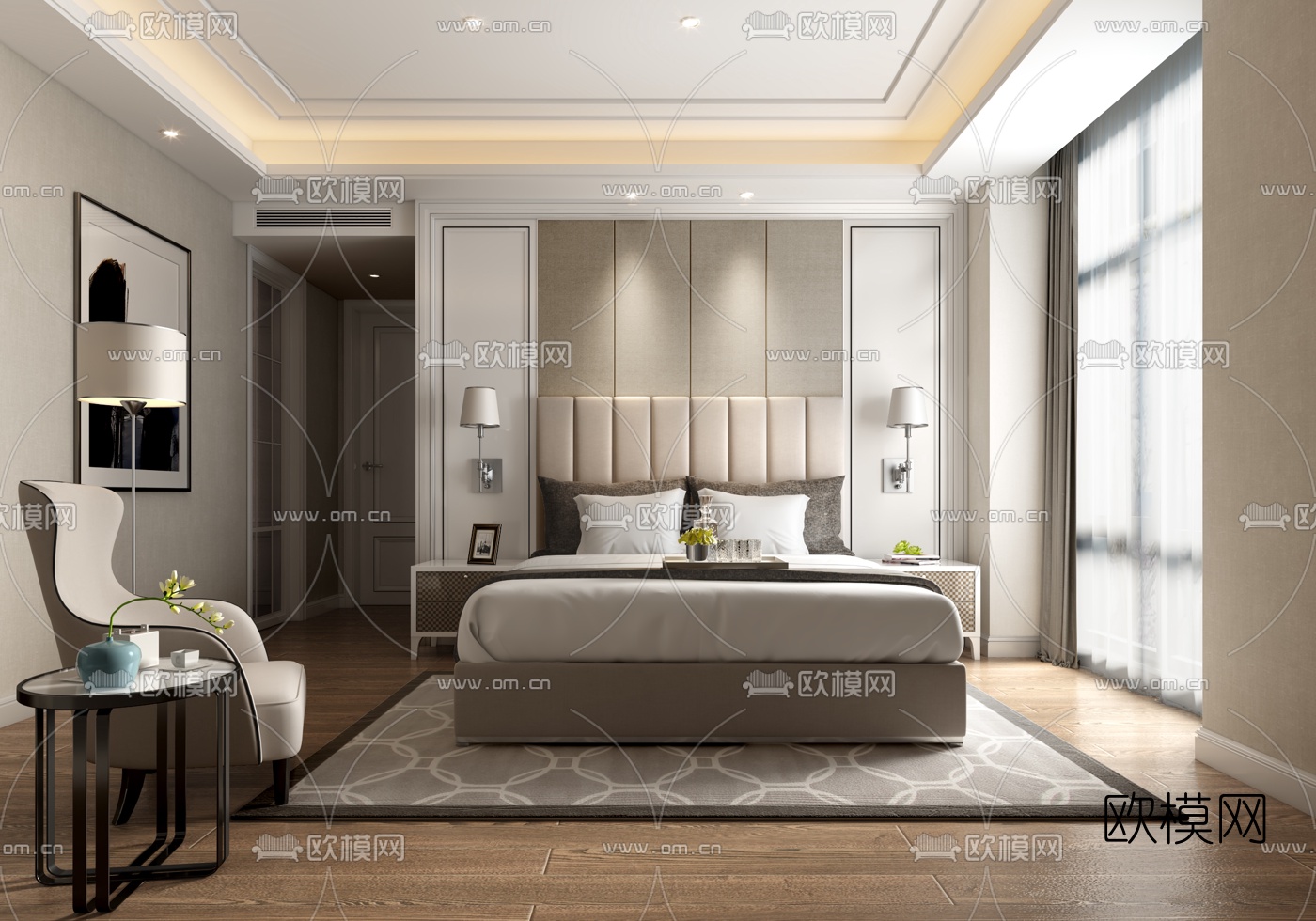 梁志天现代卧室3D模型下载