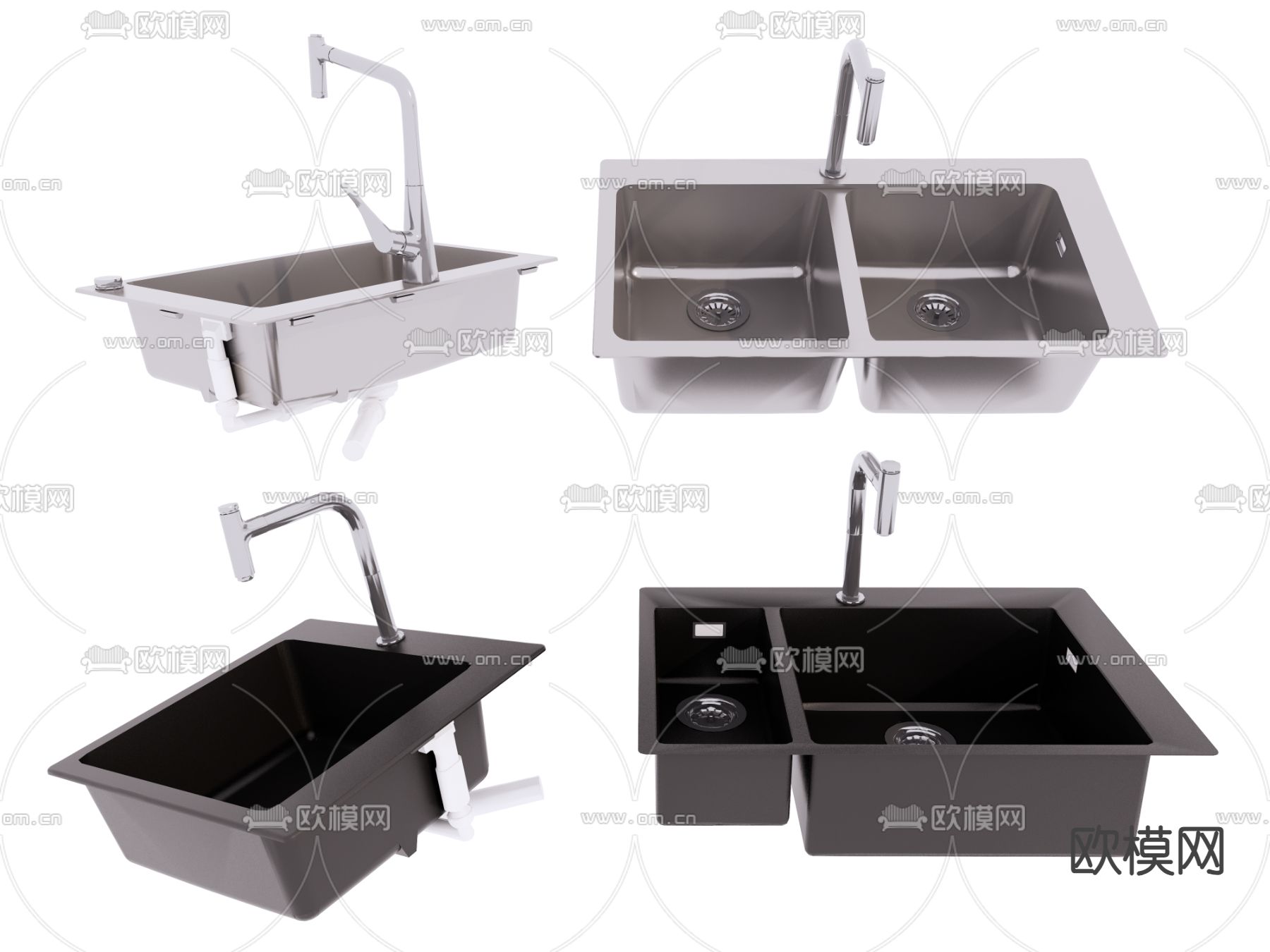 水槽 洗菜池 洗碗池u模型