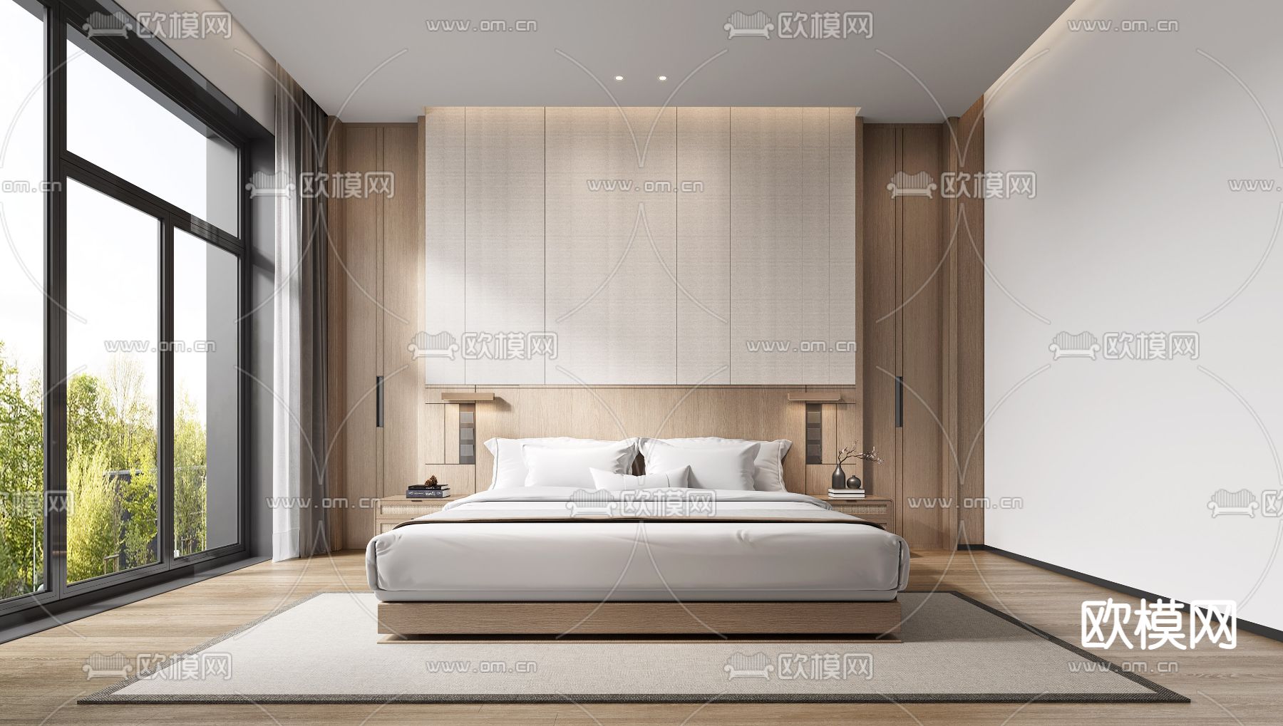 现代酒店客房3d模型下载