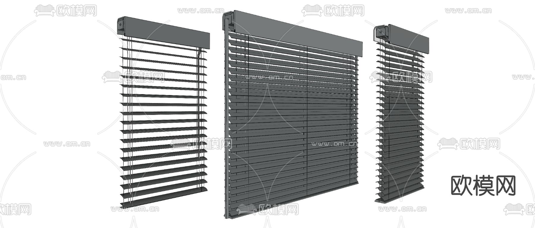 现代百叶窗 遮阳帘 窗帘su模型
