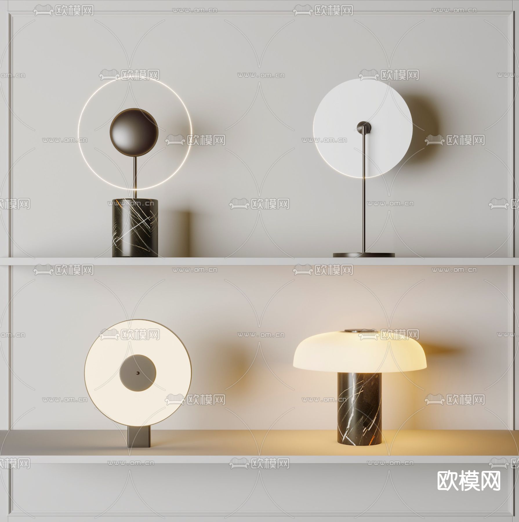 轻奢台灯3d模型下载