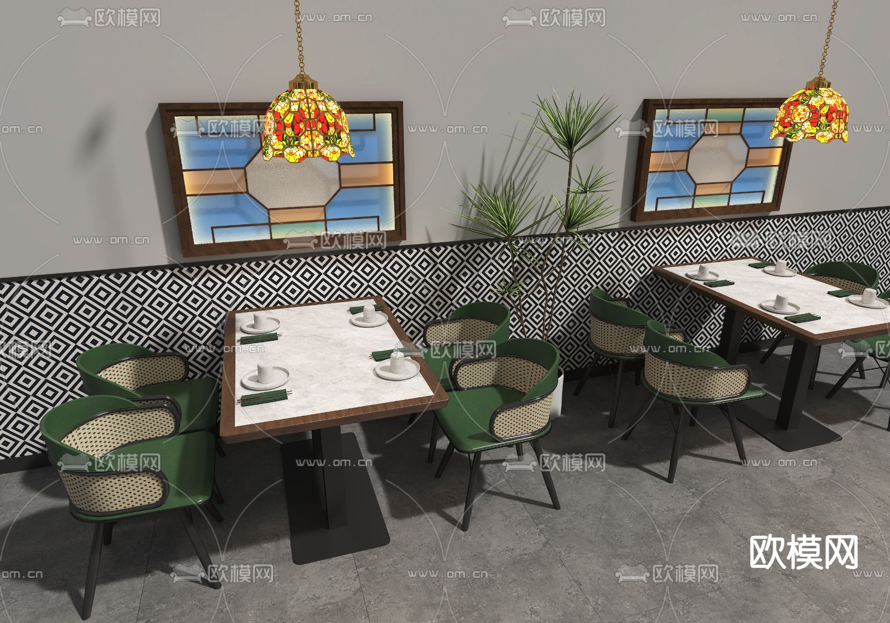 现代茶餐厅3d模型下载