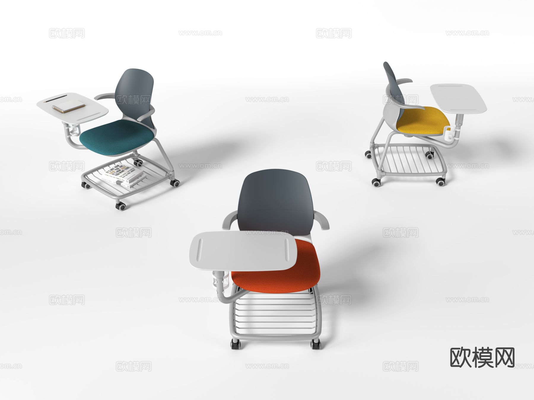 培训椅 办公椅 洽谈椅su模型下载（渲染图3）