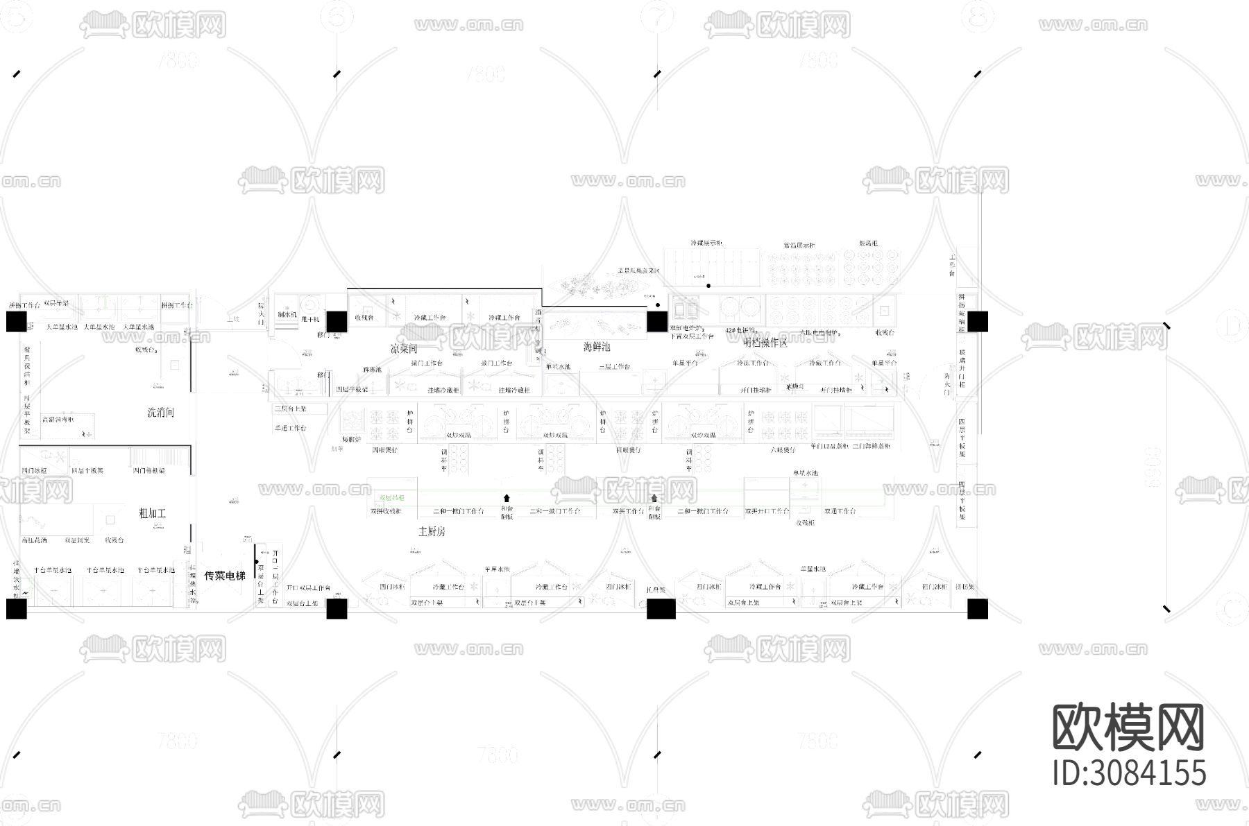 厨房最全图cad大样图下载（渲染图5）