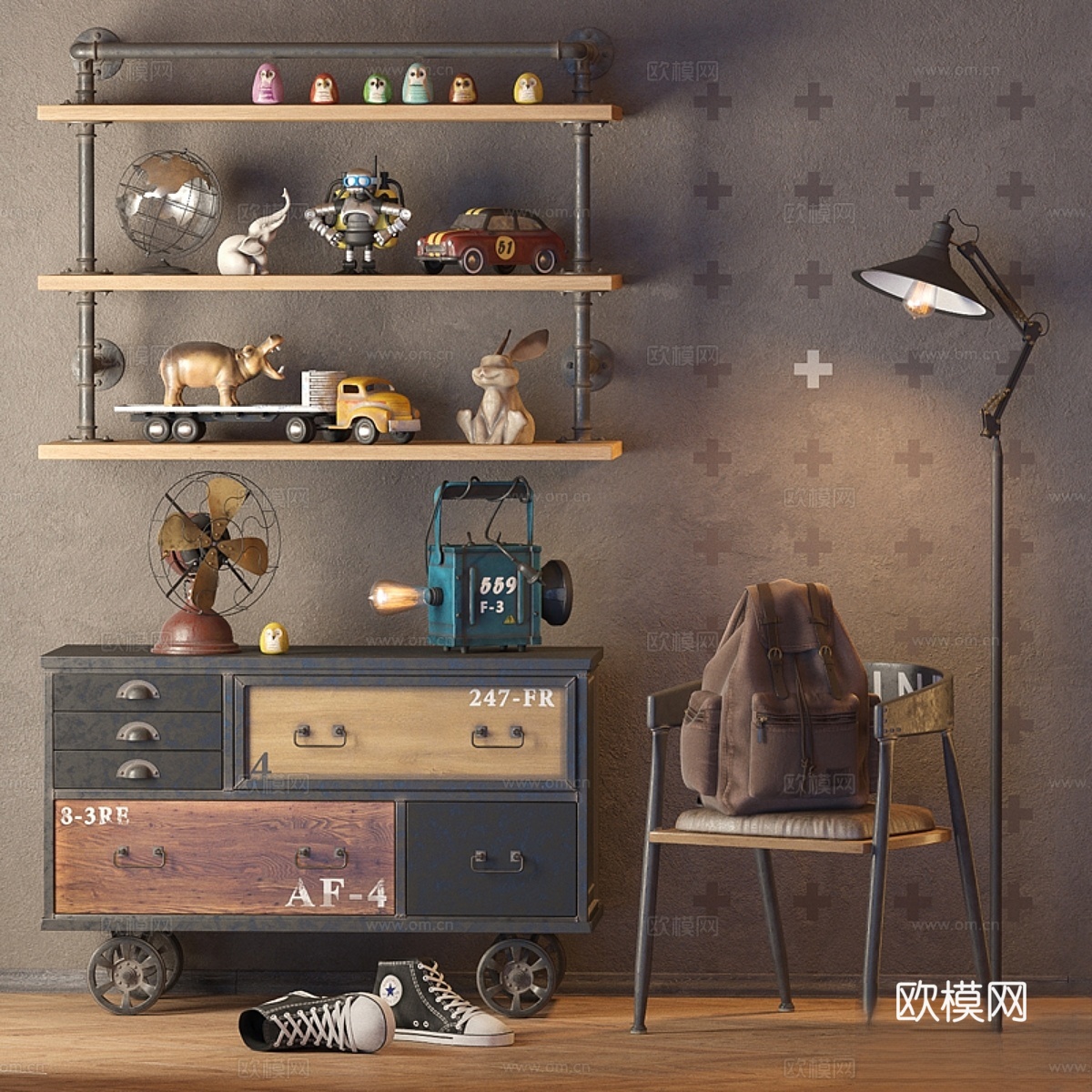 LOFT装饰套装3d模型