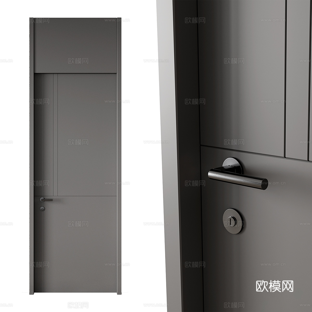 现代意式极简室内单开门3d模型