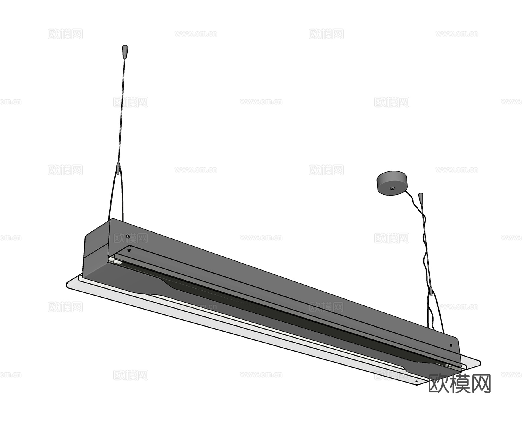工业风吊灯  金属吊灯  长方形吊灯su模型