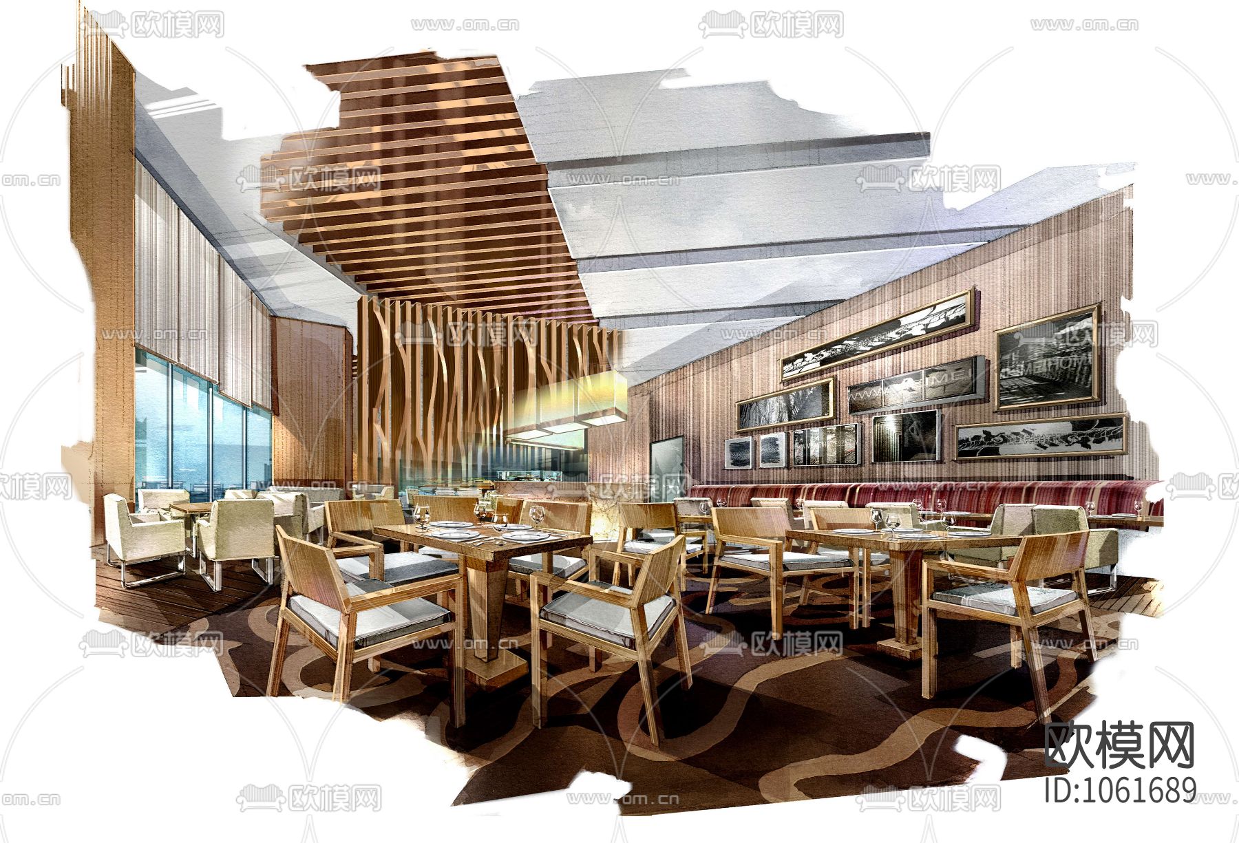 CCD富力万丽酒店公共区域CAD施工图效果图下载（渲染图6）