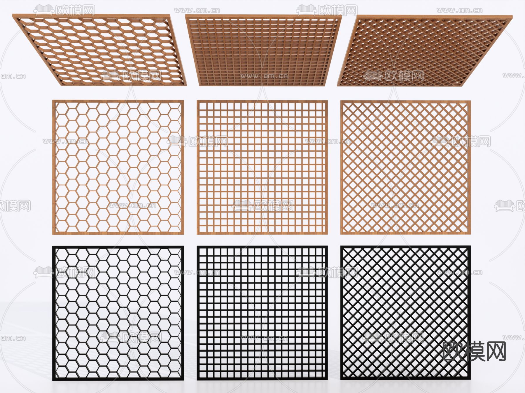 现代菱形网格 吊顶su模型