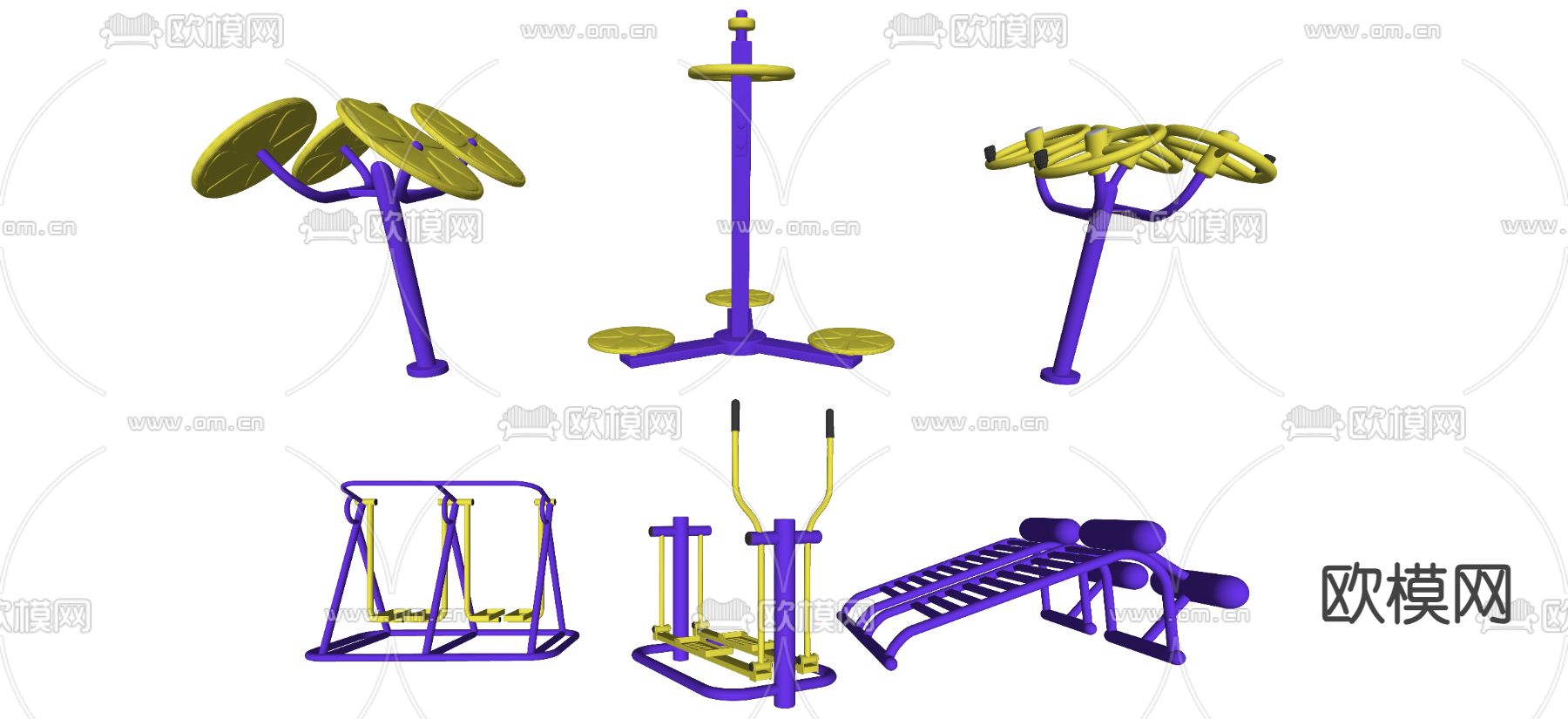健身器材 太极轮 太空漫步su模型