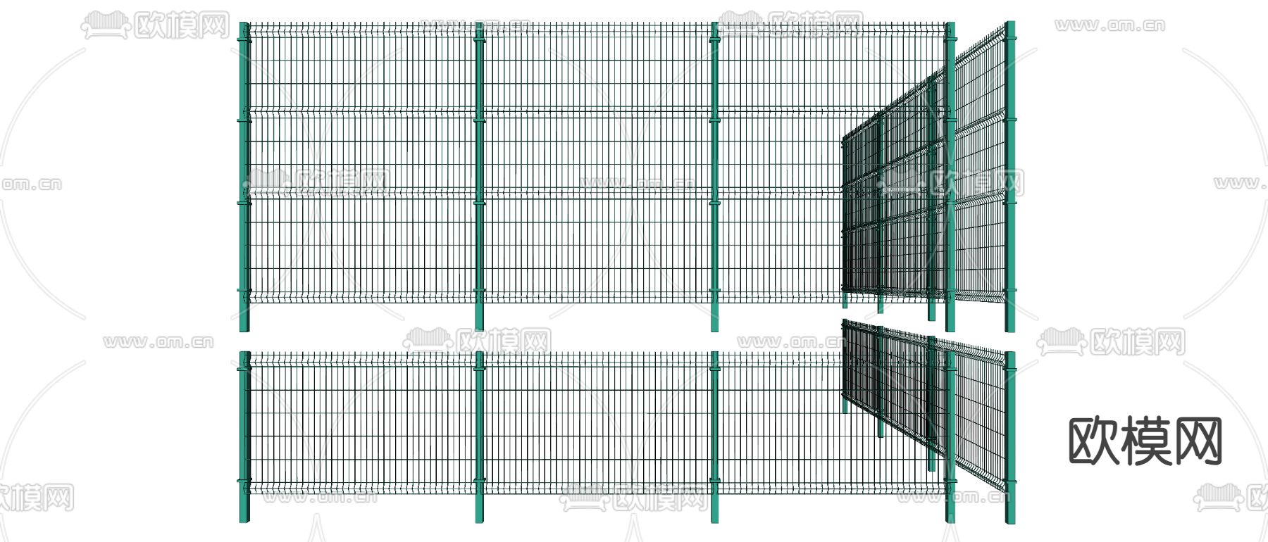 围栏护栏 铁丝网围栏 栅栏 施工围墙su模型