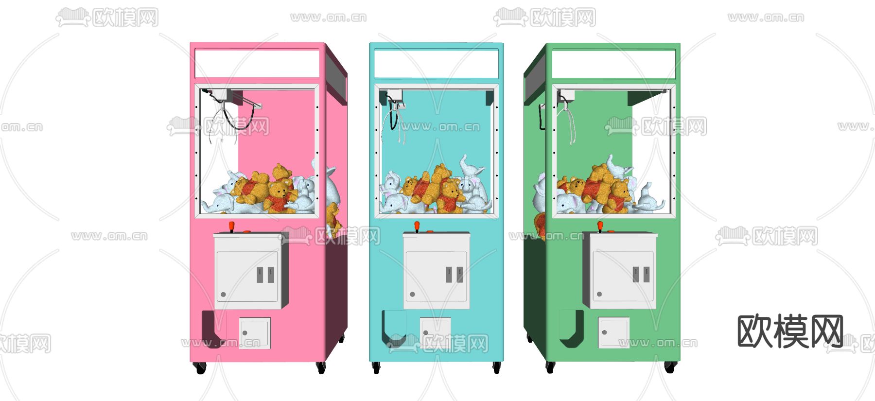 现代抓娃娃机 电玩设备su模型