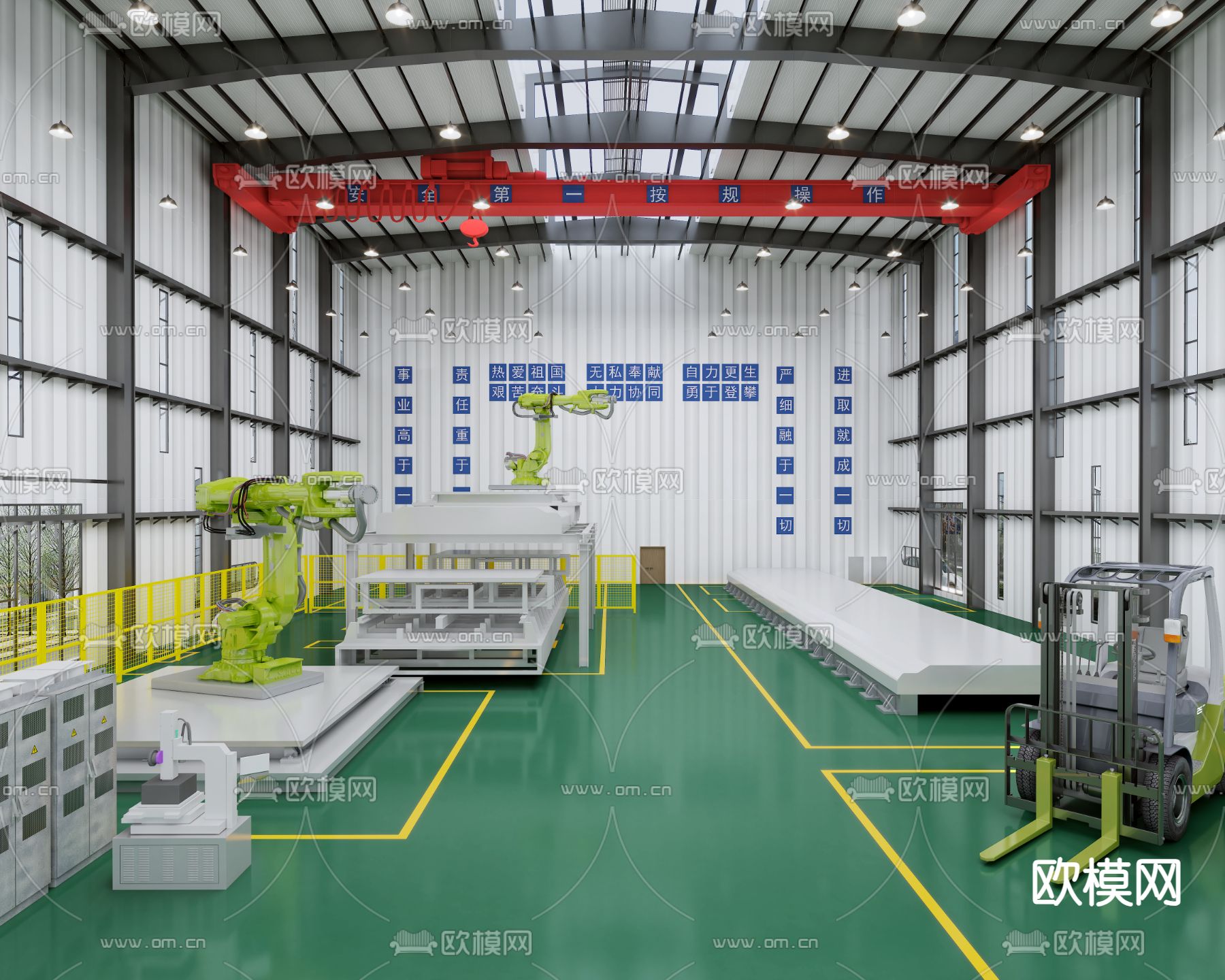 工业厂房 工厂车间su模型下载（渲染图1）