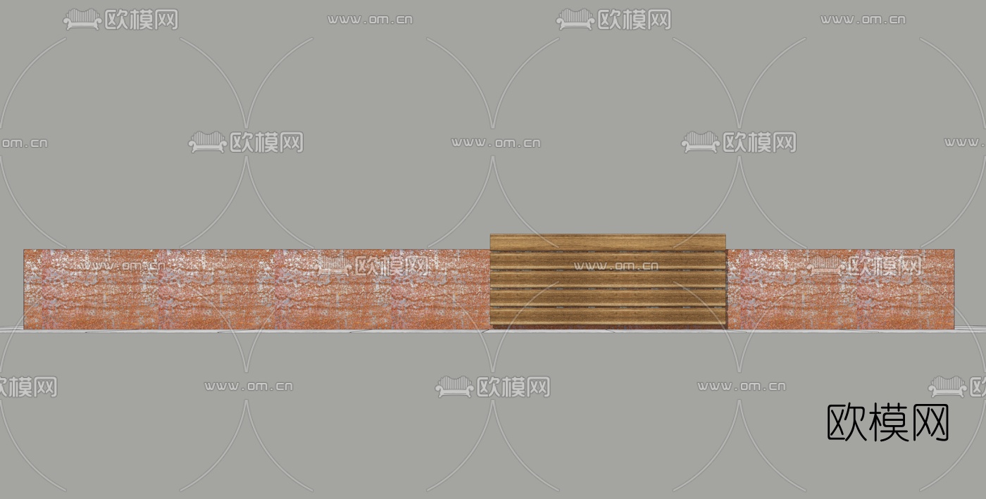 工业风户外公用椅su模型下载（渲染图1）