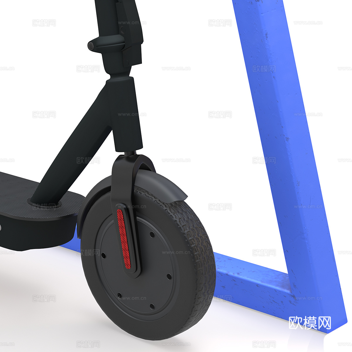 电动滑板车和滑板车停车架3d模型