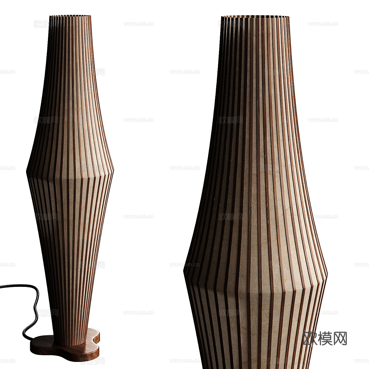 新中式藤编落地灯3d模型