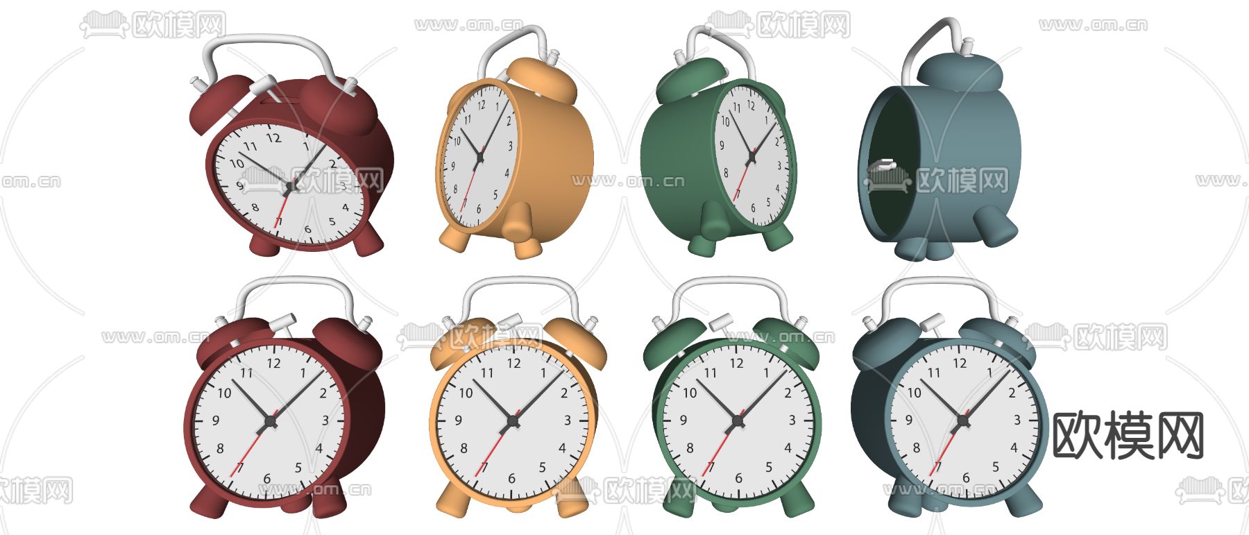 现代闹钟su模型下载（渲染图1）
