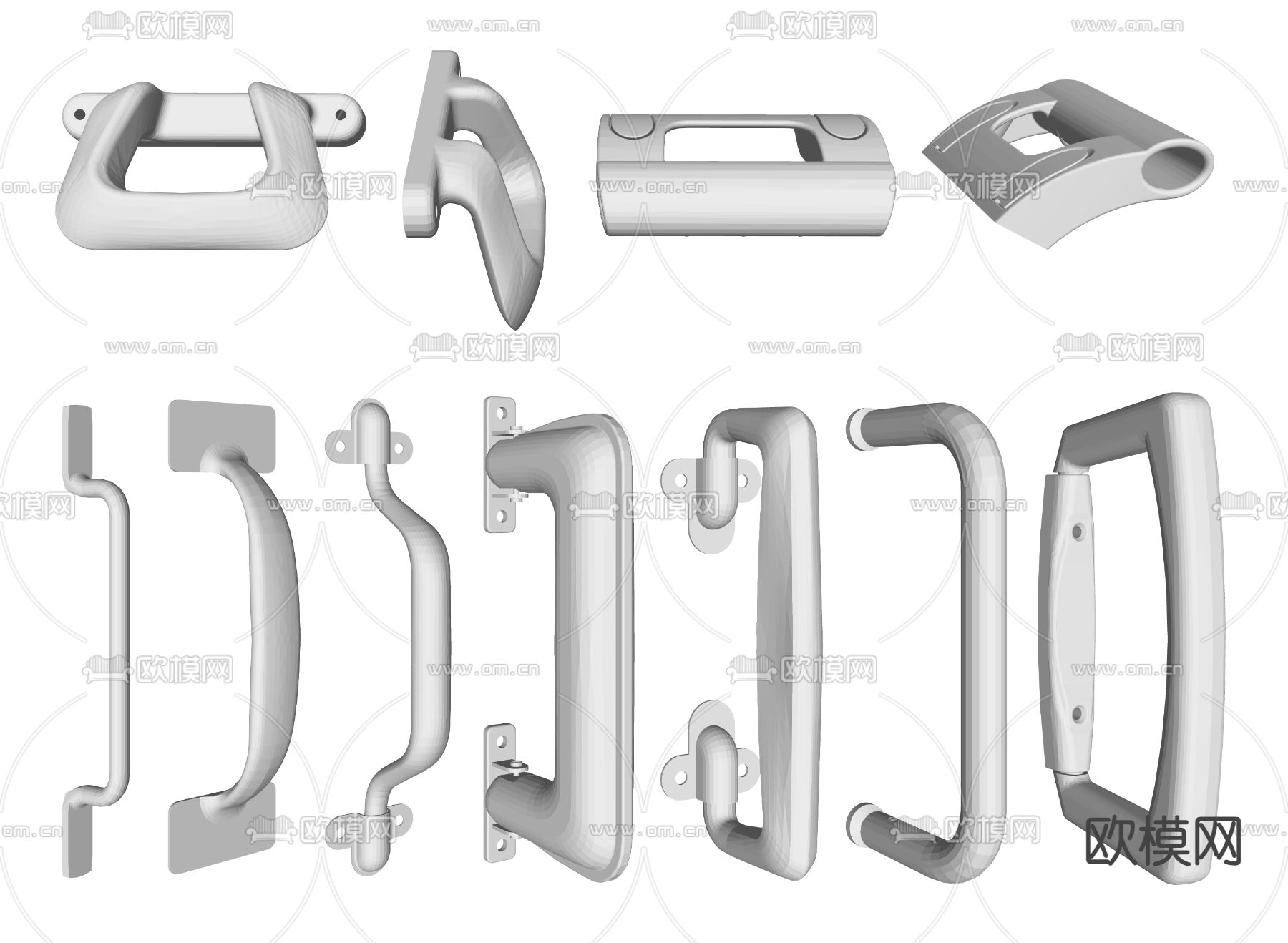 门把手 柜门拉手su模型