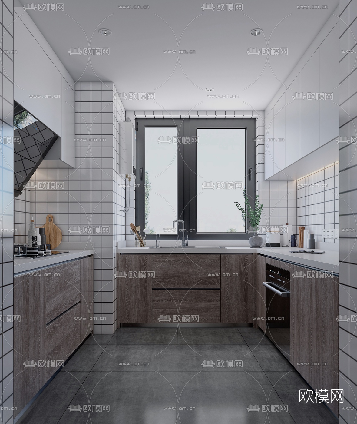 北欧厨房su模型下载
