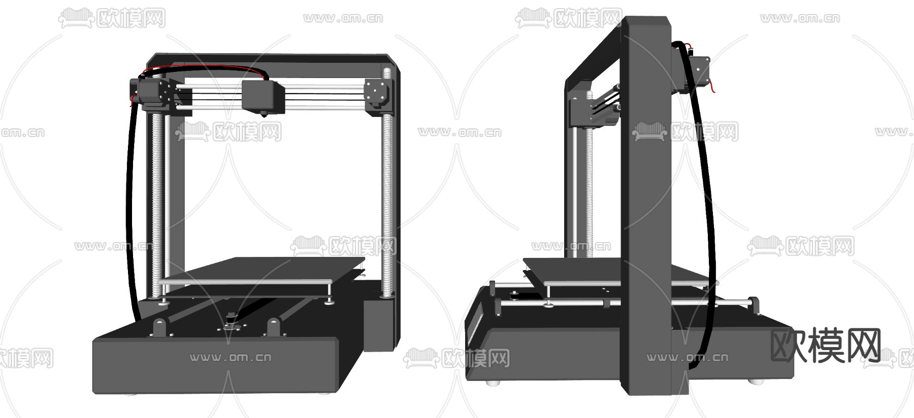 现代3D打印机 机器设备su模型