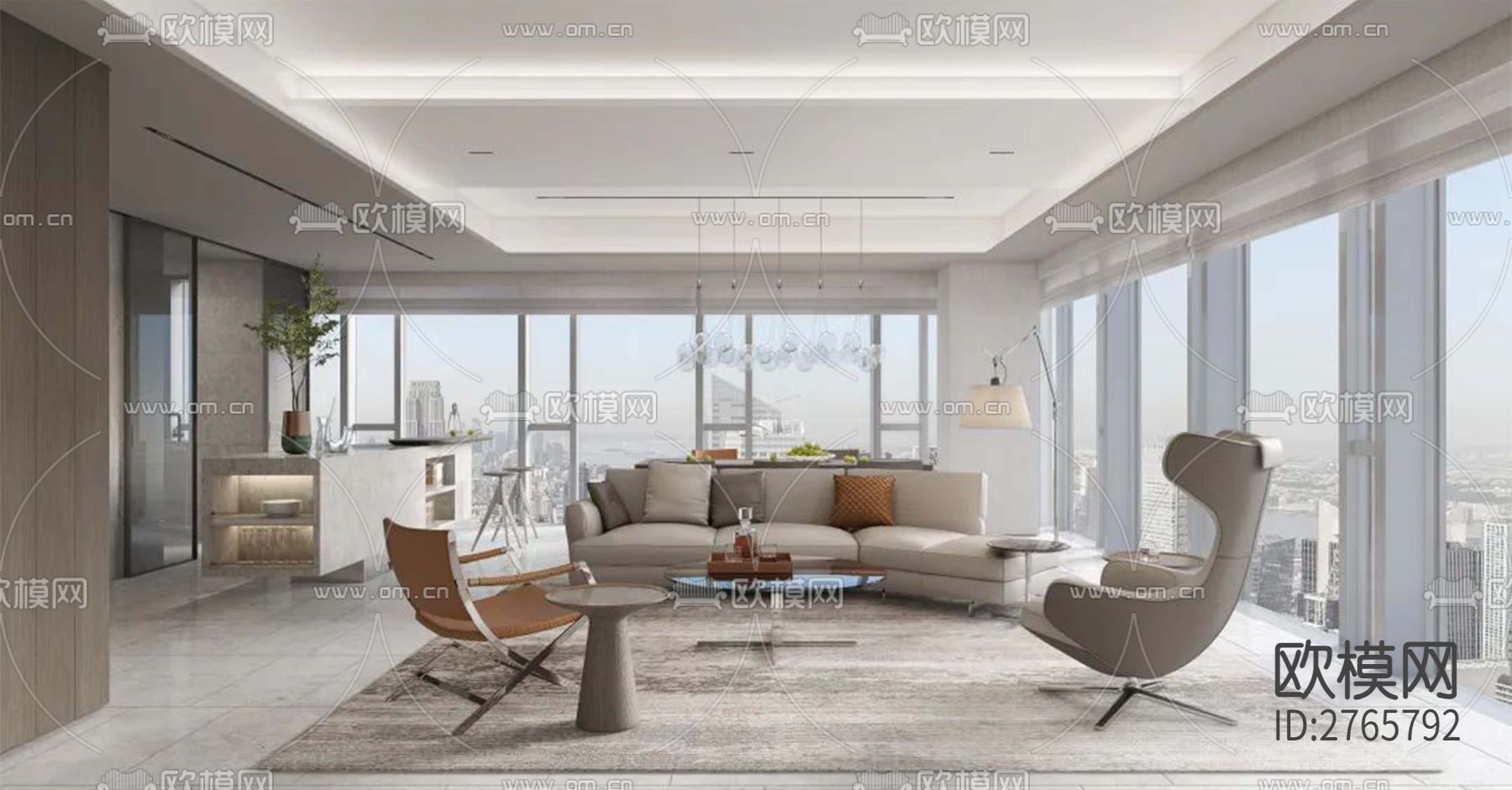 家装平层cad施工图下载（渲染图7）