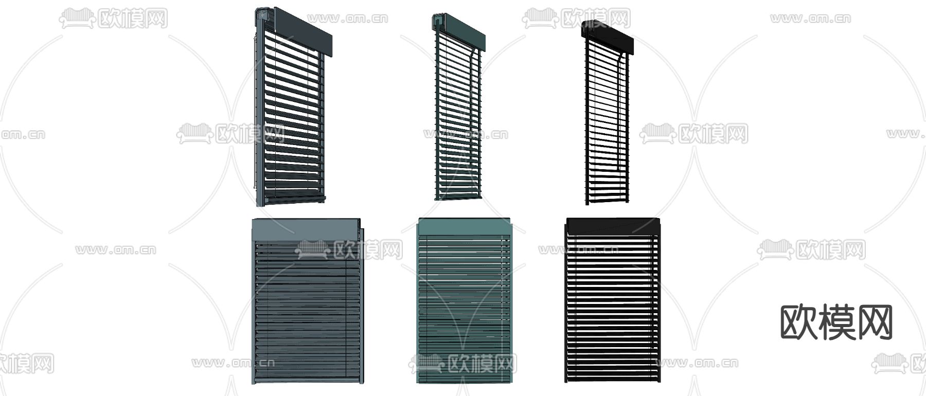 现代百叶窗 遮阳帘 窗帘su模型