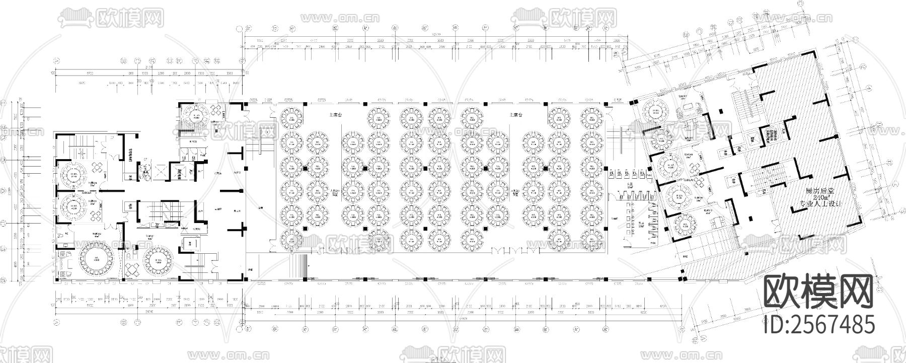 大型婚宴CAD施工图下载
