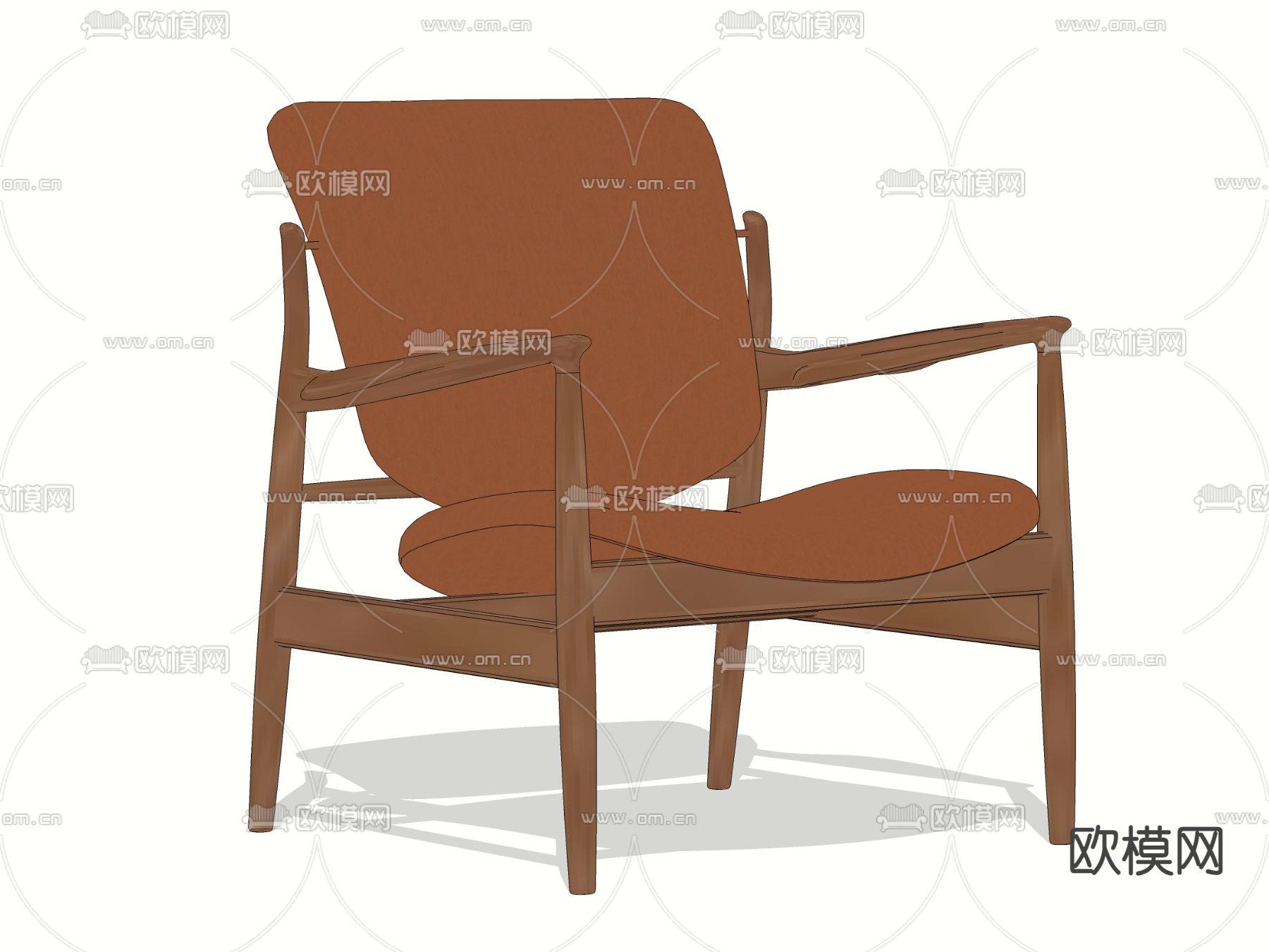 北欧休闲椅su模型下载（渲染图2）
