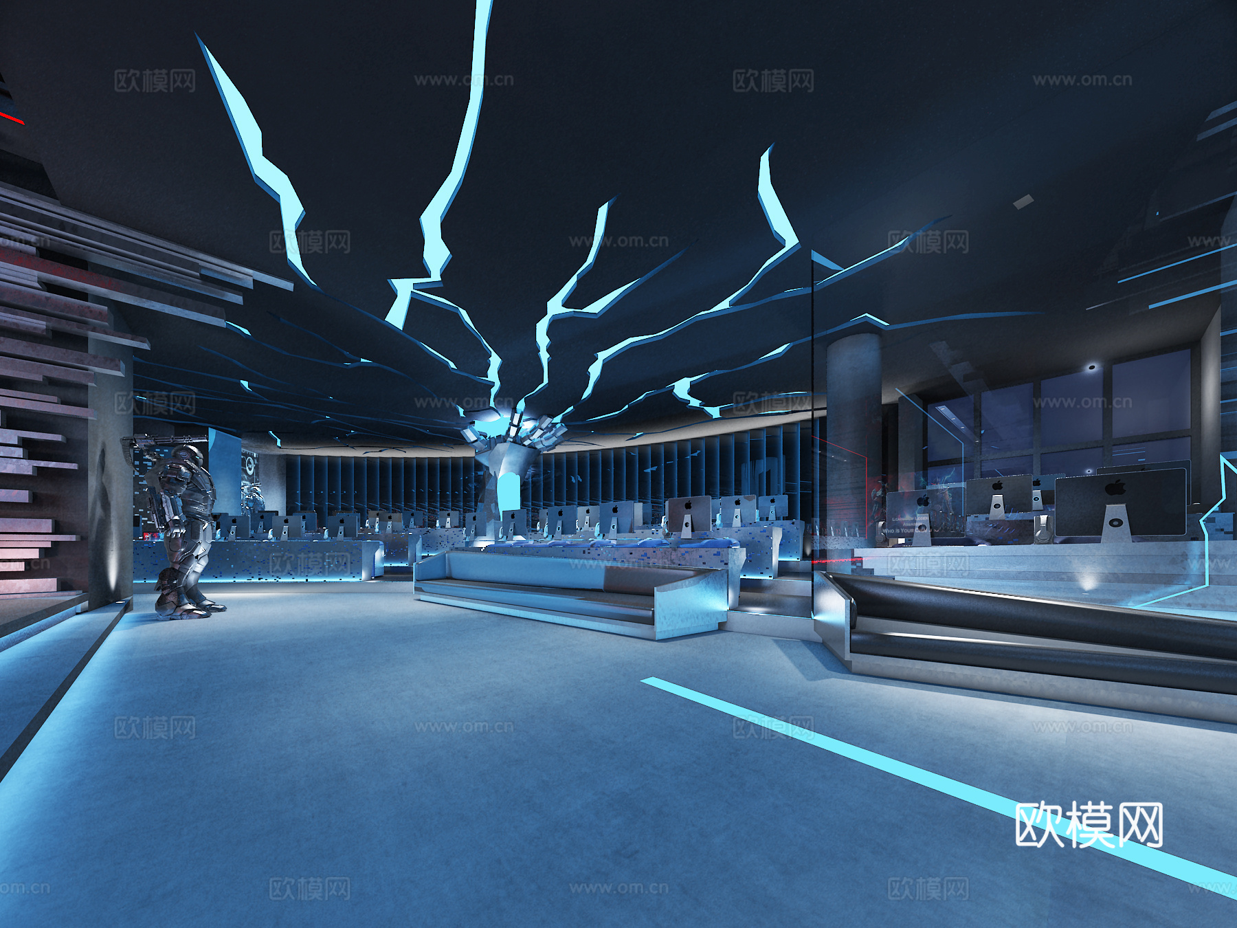 现代游戏动漫竞技基地3d模型