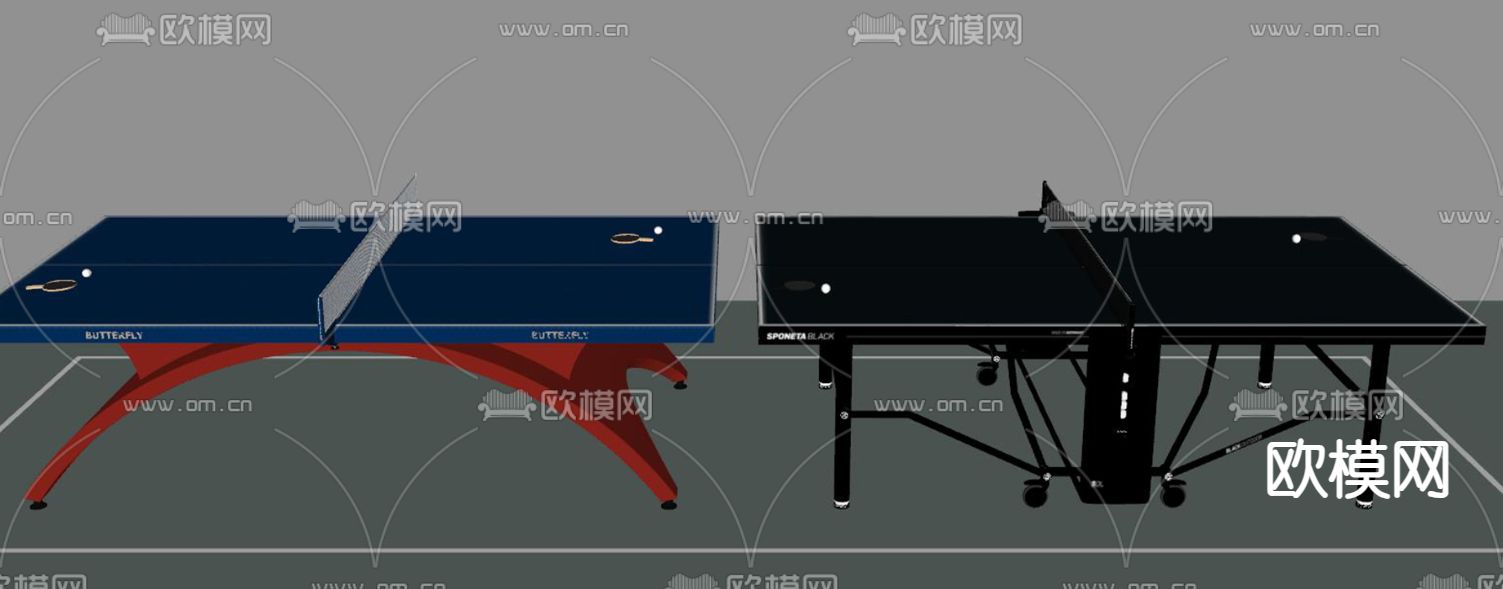 乒乓球桌su模型下载（渲染图2）