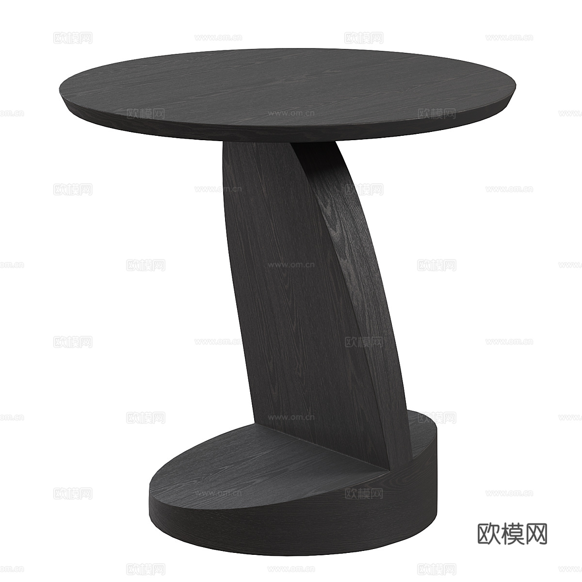 现代意式实木圆边几3d模型