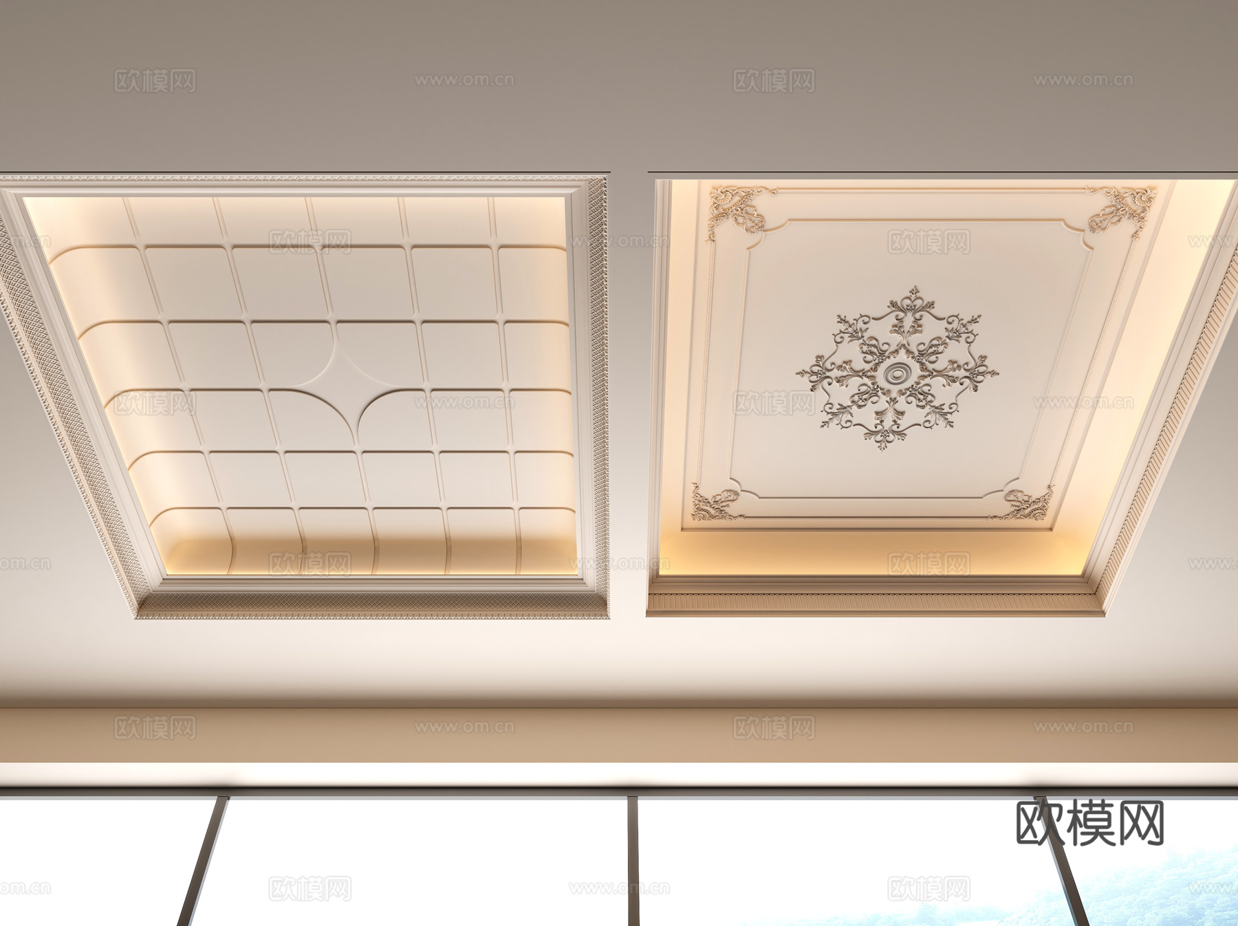 法式吊顶3d模型