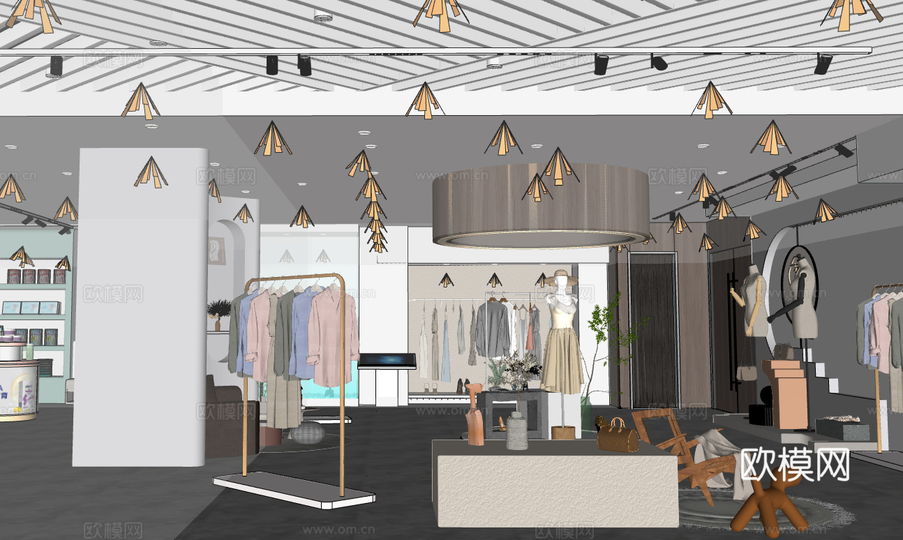 服装 母婴 科技产品 展厅su模型