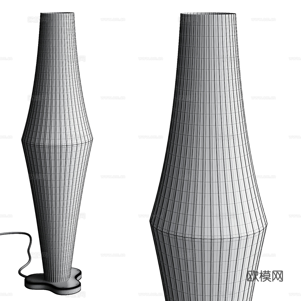 新中式藤编落地灯3d模型
