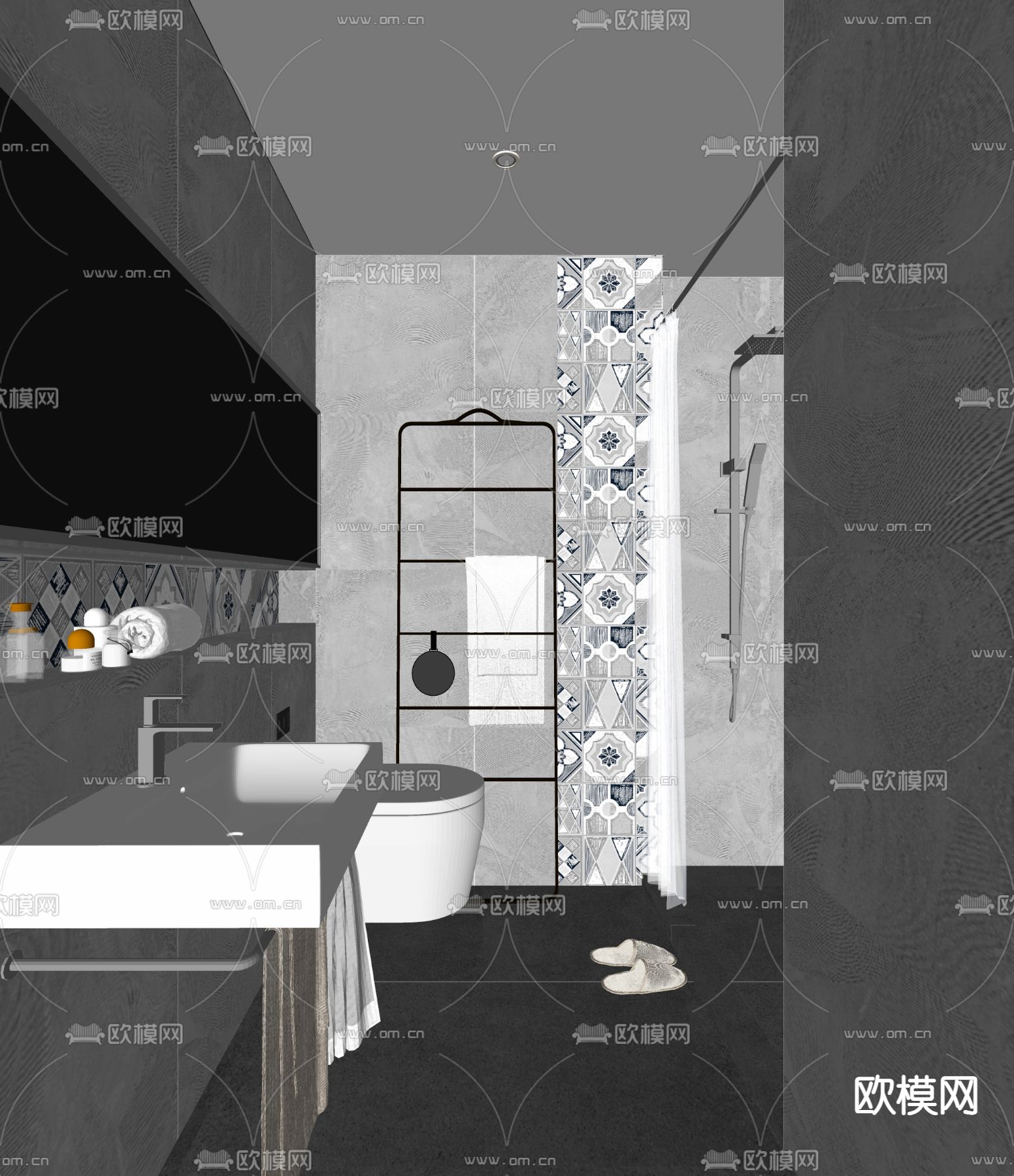 北欧卫生间su模型下载（渲染图2）