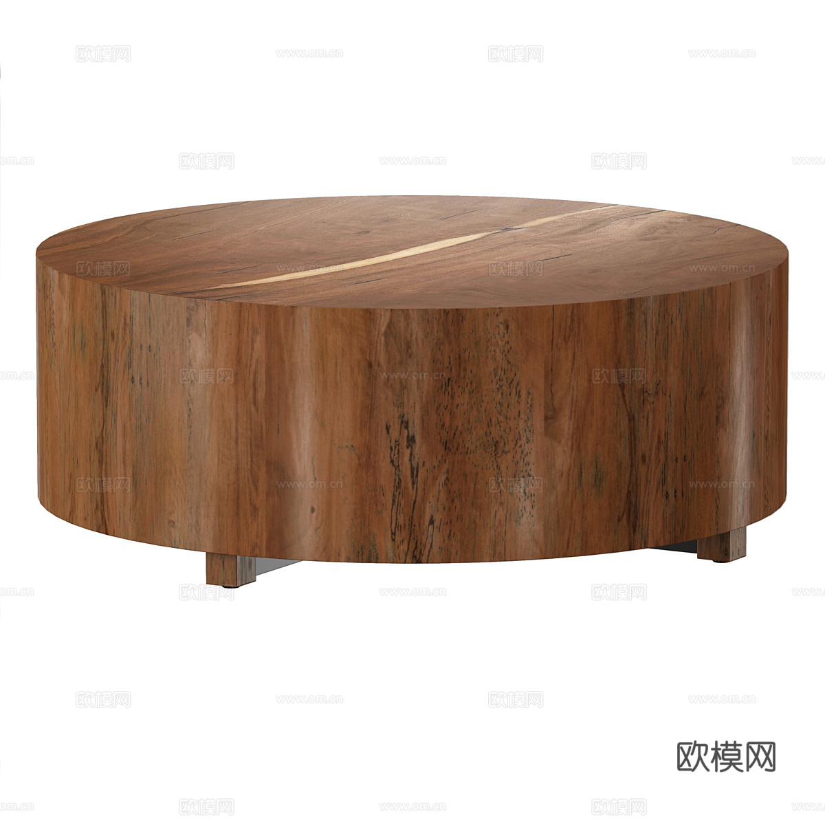 现代意式实木圆茶几3d模型