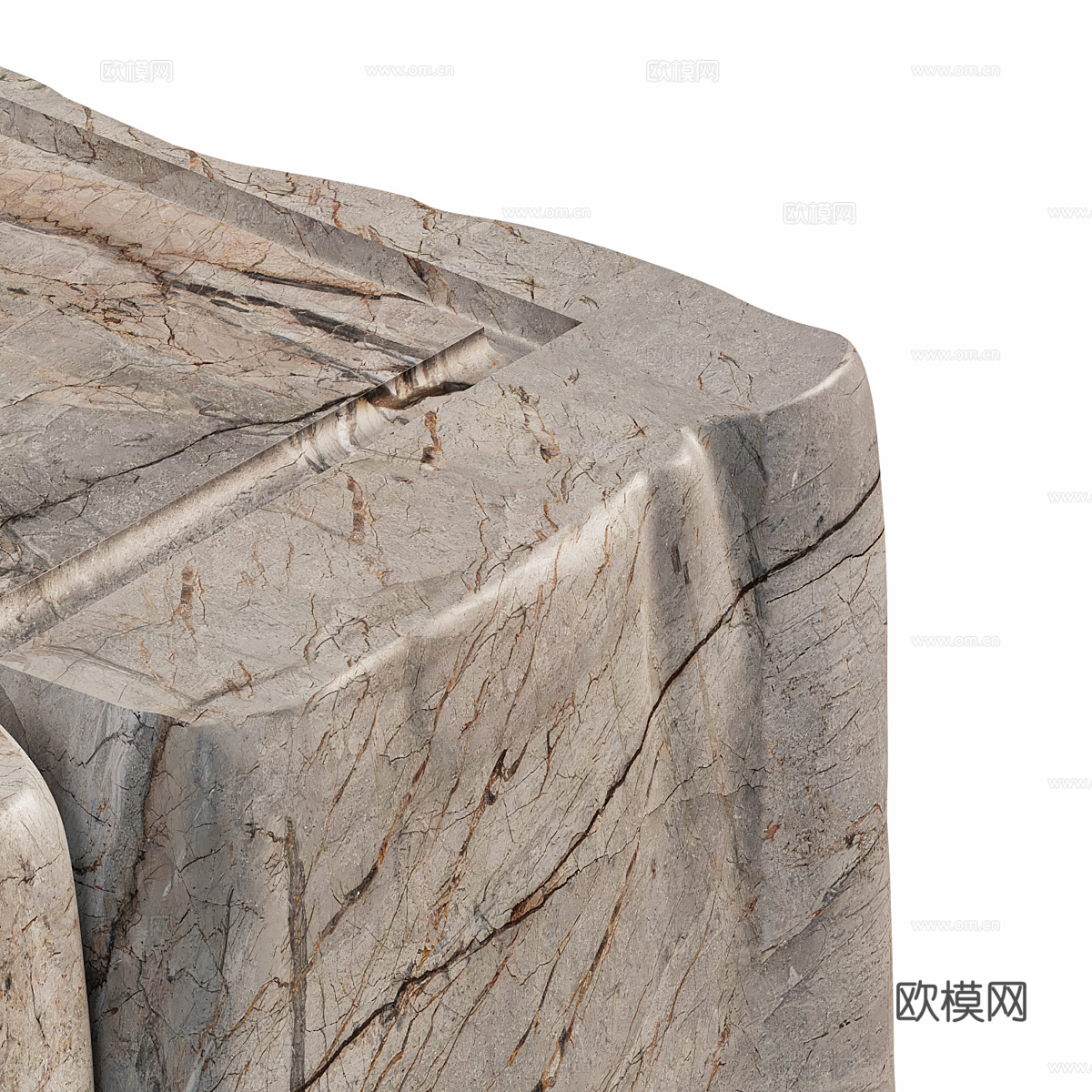 现代意式侘寂橱柜岛台3d模型