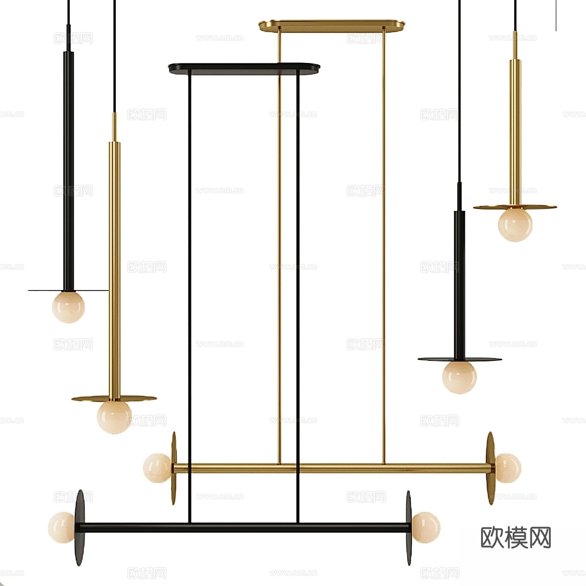 凯莉·韦斯特勒设计的节点吊灯，世代照明3d模型