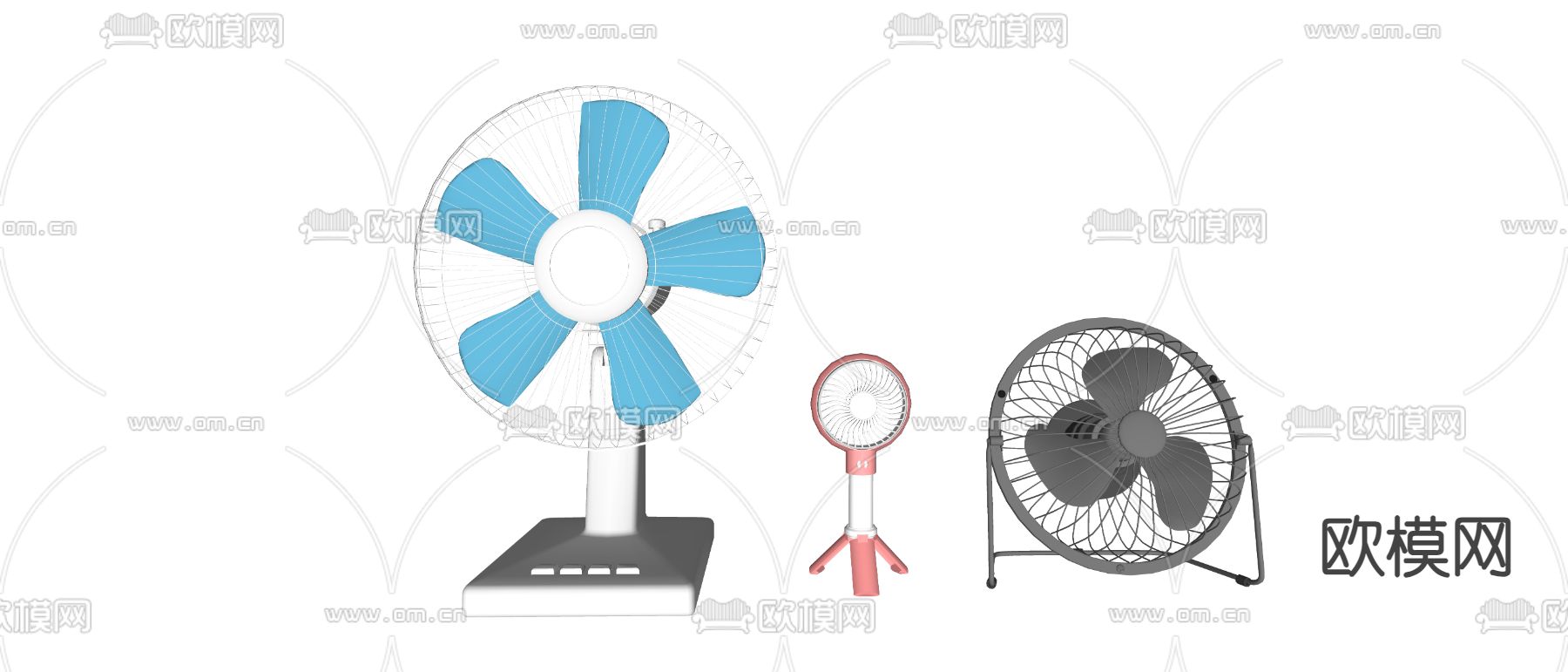 现代电风扇 吹风扇su模型