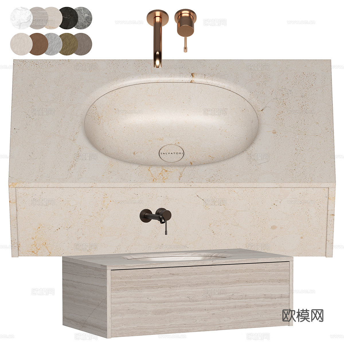 现代意式 SALVATORI 洗脸盆3d模型