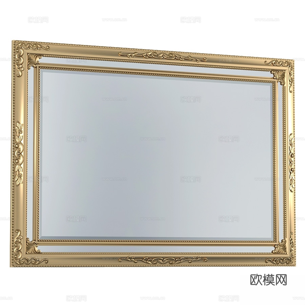 经典框架斜边镜。镜框3d模型