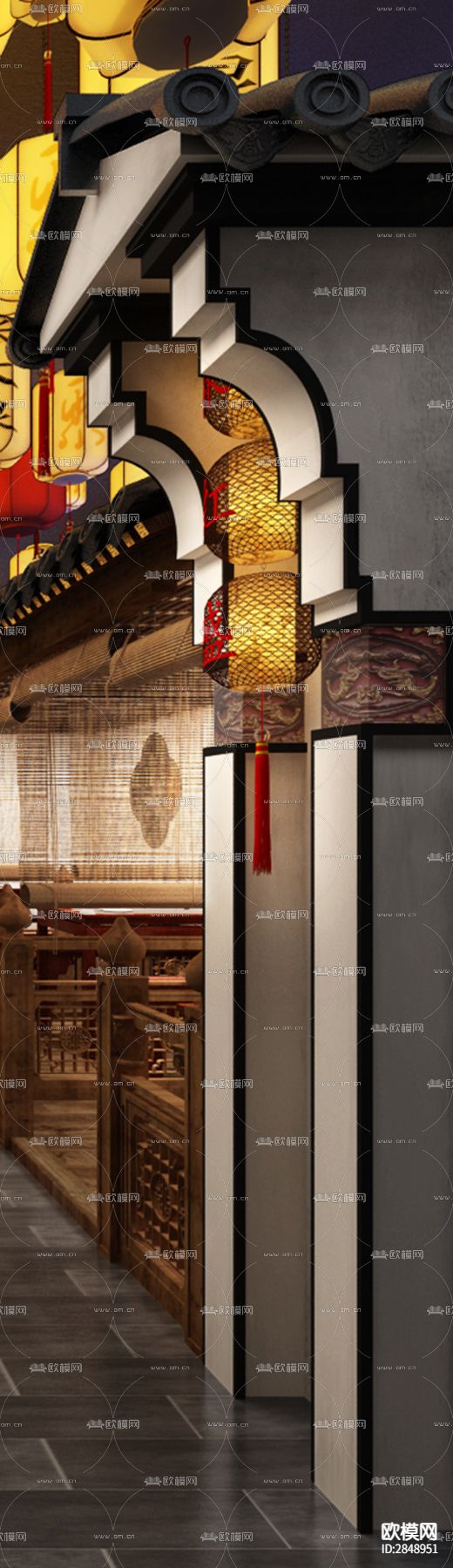 徽派建筑cad大样图下载（渲染图4）