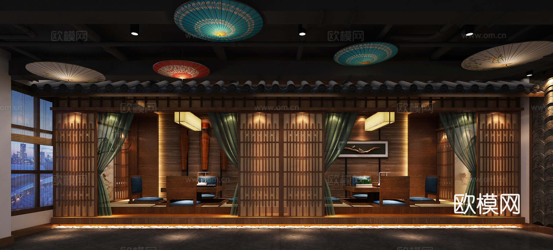 餐厅3d模型下载（渲染图2）