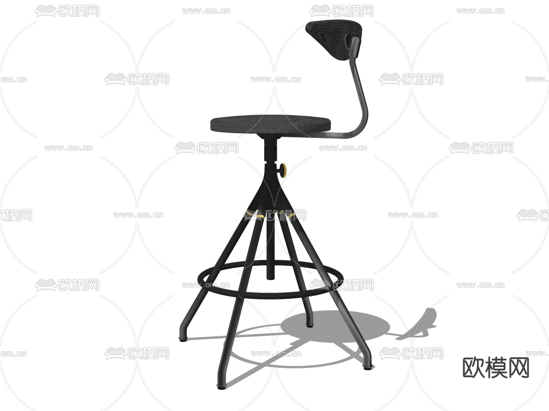 工业风吧台椅su模型下载（渲染图2）