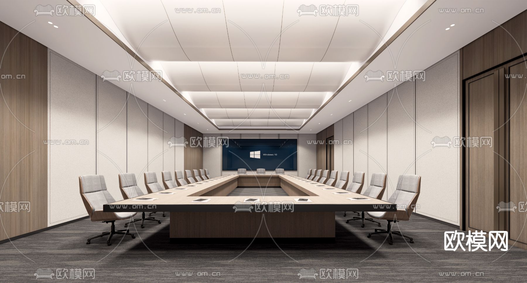 现代报告厅su模型下载（渲染图1）