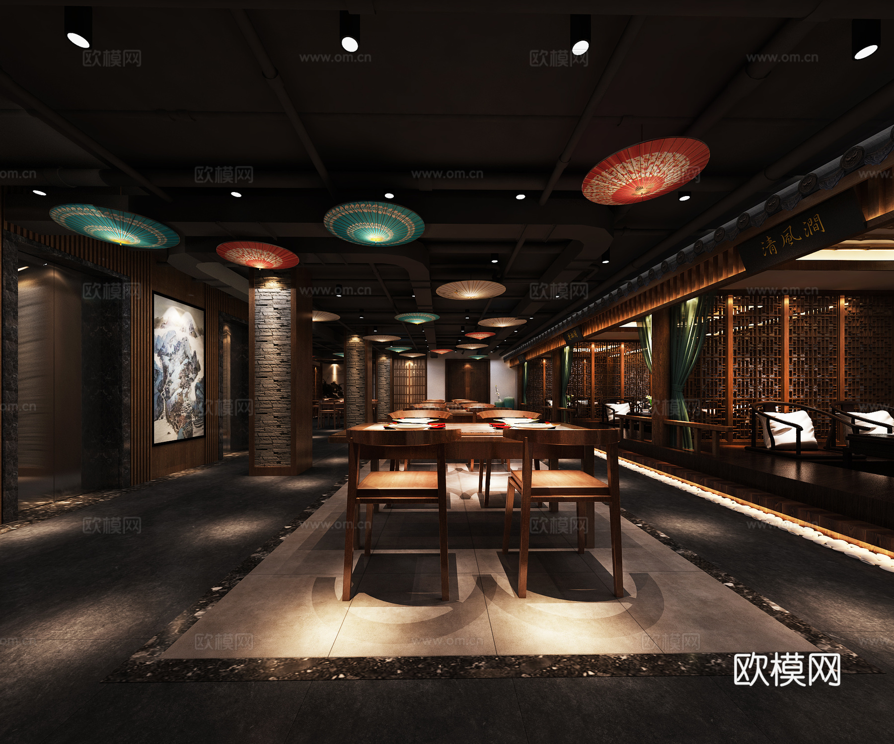 餐厅3d模型下载（渲染图3）