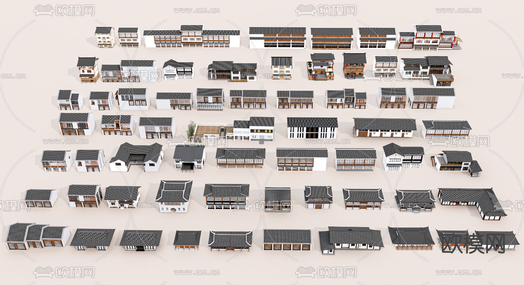 新中式乡村民房 古建筑su模型下载（渲染图2）