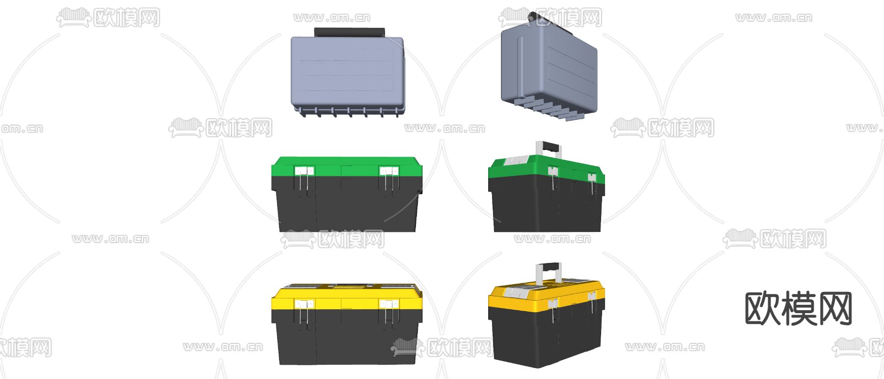 现代五金工具箱 手提箱su模型